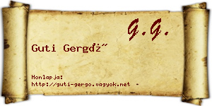 Guti Gergő névjegykártya