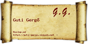 Guti Gergő névjegykártya